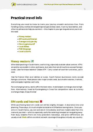 example page 5 from our offline Travel Guide for South Korea
